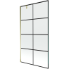 Mexen Next badwand scherm 1-deurs 100 x 150 cm, zwart raster, goud - 895-100-000-00-77-50