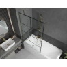 Mexen Next 1-osaline vannisein 100 x 150 cm, must ruudustik, kuldne - 895-100-000-00-77-50