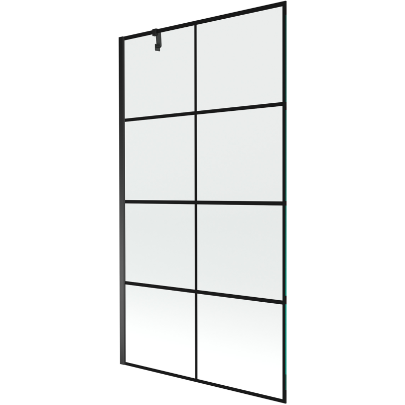 Mexen Next einflügeliger Duschschirm 100 x 150 cm, schwarzes Gitter, schwarz - 895-100-000-00-77-70