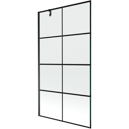 Mexen Next einflügeliger Duschschirm 100 x 150 cm, schwarzes Gitter, schwarz - 895-100-000-00-77-70