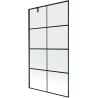 Mexen Next Badewannenabtrennung 1-flügelig 100 x 150 cm, schwarzes Gitter, schwarz - 895-100-000-00-77-70