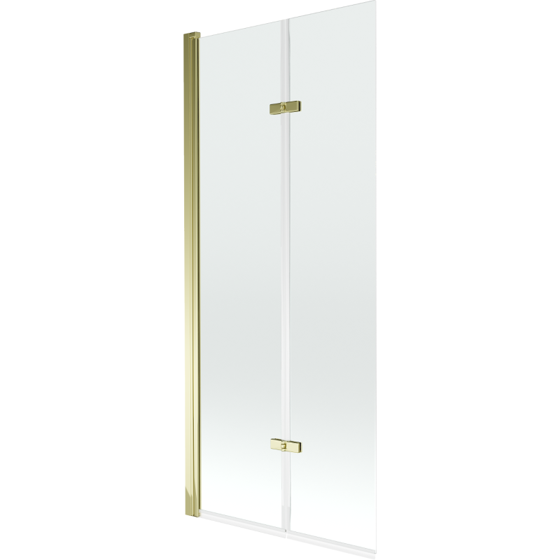 Mexen Castor Badewannenfaltwand 2-flügelig 80 x 150 cm, transparent, gold - 892-080-002-50-00