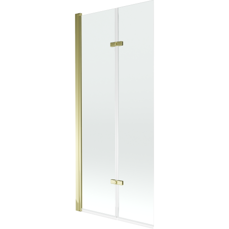 Mexen Castor Badewannenfaltwand 2-flügelig 80 x 150 cm, transparent, gold - 892-080-002-50-00