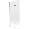Mexen Castor 2-panel bath screen 80 x 150 cm, transparent, gold - 892-080-002-50-00