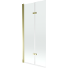 Mexen Castor Badewannenfaltwand 2-flügelig 80 x 150 cm, transparent, gold - 892-080-002-50-00