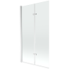 Mexen Castor badwand 2-delig 100 x 150 cm, transparant, chroom - 892-100-002-01-00