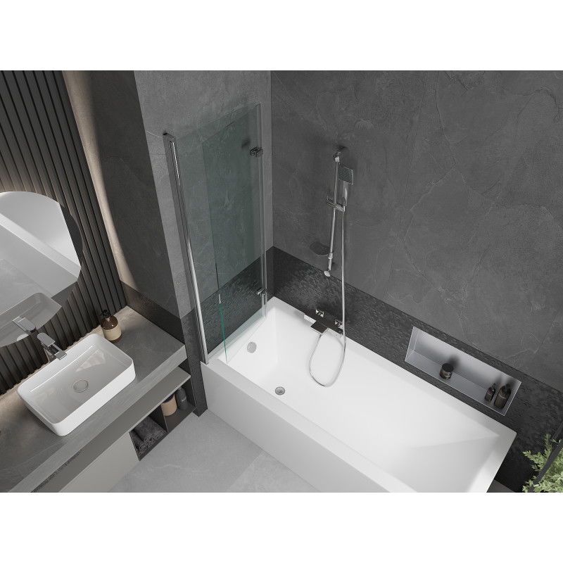 Mexen Castor 2-wing bathtub screen 100 x 150 cm, transparent, Chrome - 892-100-002-01-00