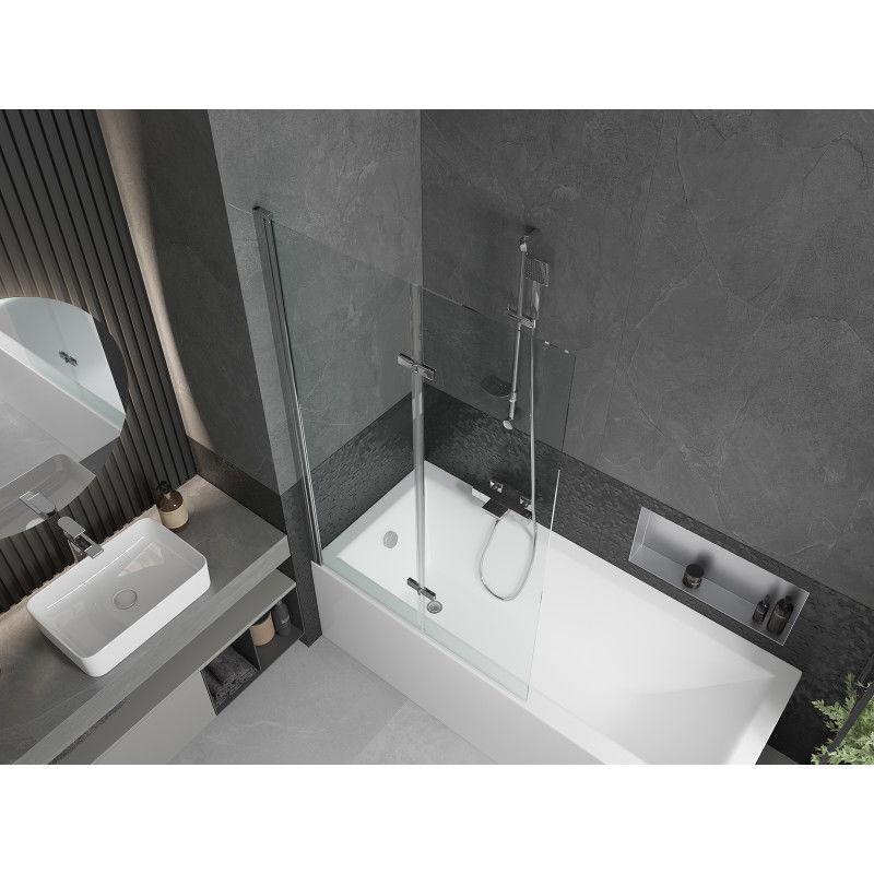 Mexen Castor 2-wing bathtub screen 100 x 150 cm, transparent, Chrome - 892-100-002-01-00