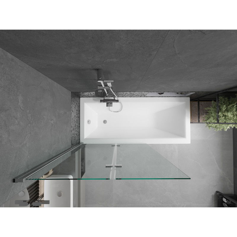 Mexen Castor 2-wing bathtub screen 100 x 150 cm, transparent, Chrome - 892-100-002-01-00