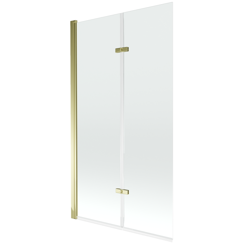 Mexen Castor Badewannenfaltwand 2-flügelig 100 x 150 cm, transparent, gold - 892-100-002-50-00