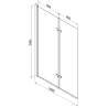 Mexen Castor Badewannenwand 2-flügelig 100 x 150 cm, satiniert, gold - 892-100-002-50-30