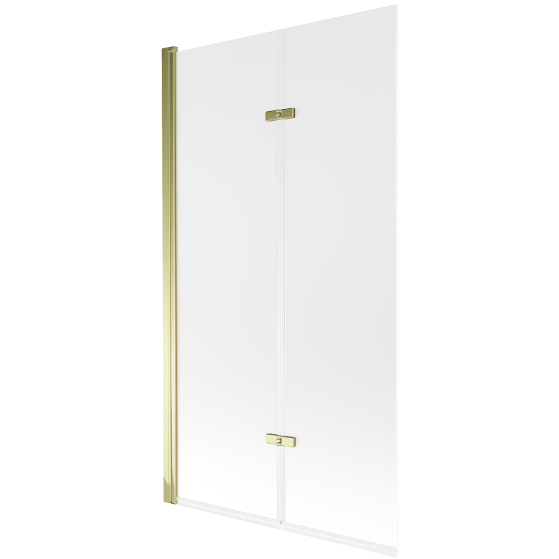 Mexen Castor Badewannenwand 2-flügelig 100 x 150 cm, satiniert, gold - 892-100-002-50-30