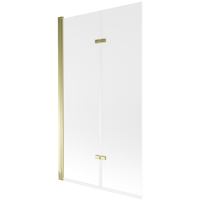 Mexen Castor mampara de bañera de 2 alas 100 x 150 cm, escarchado, dorado - 892-100-002-50-30
