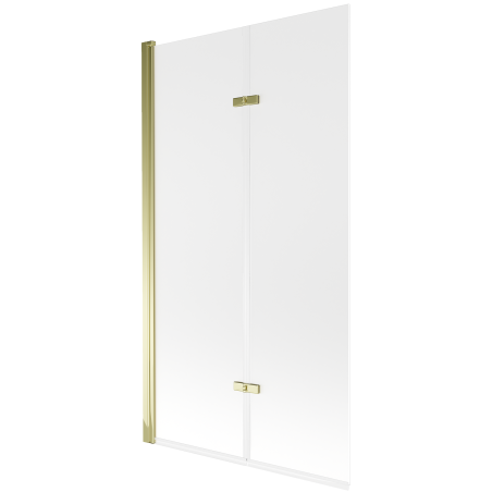 Mexen Castor 2-delige badwand 100 x 150 cm, matglas, goud - 892-100-002-50-30
