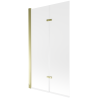Mexen Castor 2-delige badwand 100 x 150 cm, matglas, goud - 892-100-002-50-30