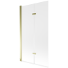 Mexen Castor Badewannenwand 2-flügelig 100 x 150 cm, satiniert, gold - 892-100-002-50-30