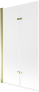 Mexen Castor 2-delige badwand 100 x 150 cm, matglas, goud - 892-100-002-50-30