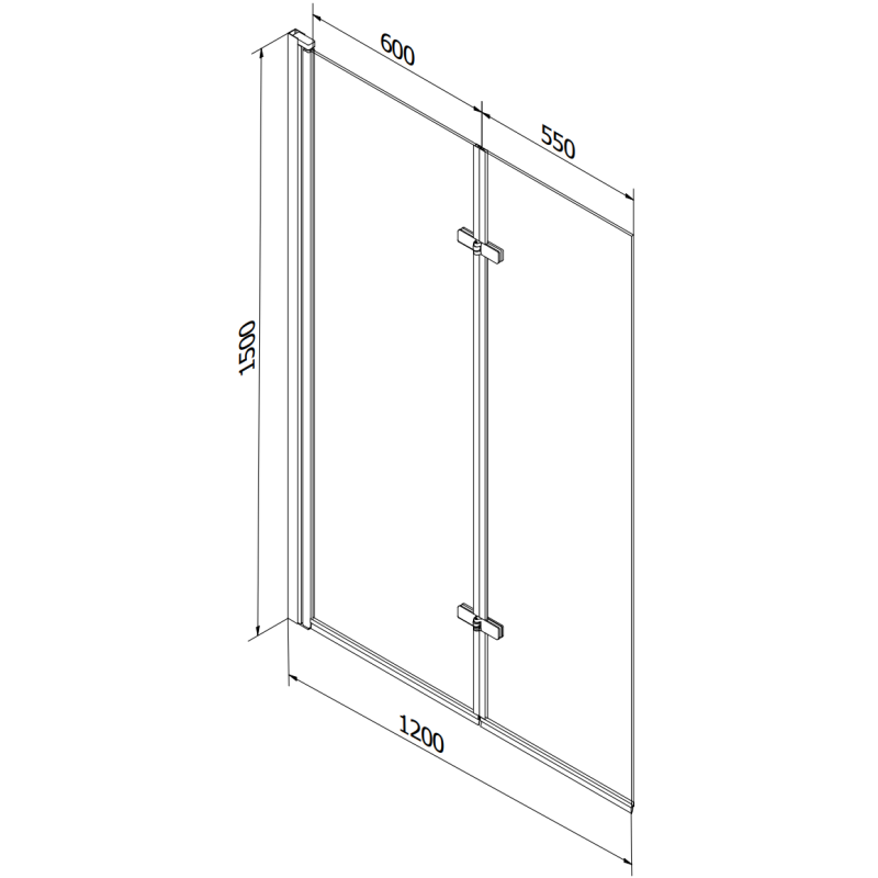 Mexen Castor parawan nawannowy 2-skrzydłowy 120 x 150 cm, szron, złoty - 892-120-002-50-30