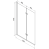 Mexen Castor 2-panel bath screen 120 x 150 cm, frost, gold - 892-120-002-50-30