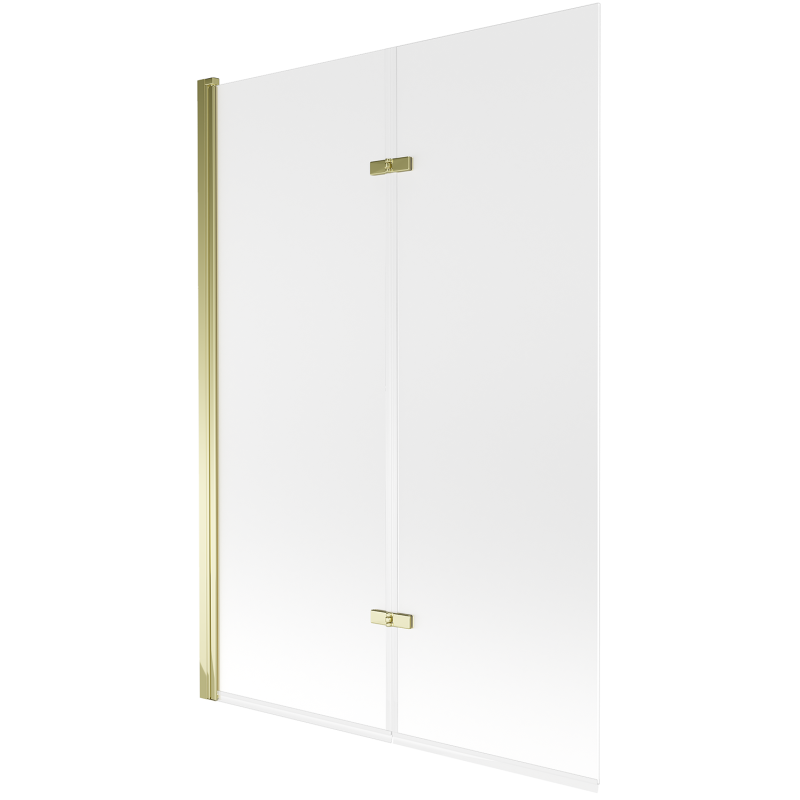 Mexen Castor 2-Panel Bath Screen 120 x 150 cm, Frosted, Gold - 892-120-002-50-30