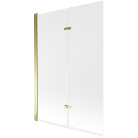 Mexen Castor mampara de bañera de 2 hojas 120 x 150 cm, esmerilado, dorado - 892-120-002-50-30