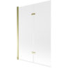 Mexen Castor Badewannenabtrennung 2-flügelig 120 x 150 cm, matt, gold - 892-120-002-50-30