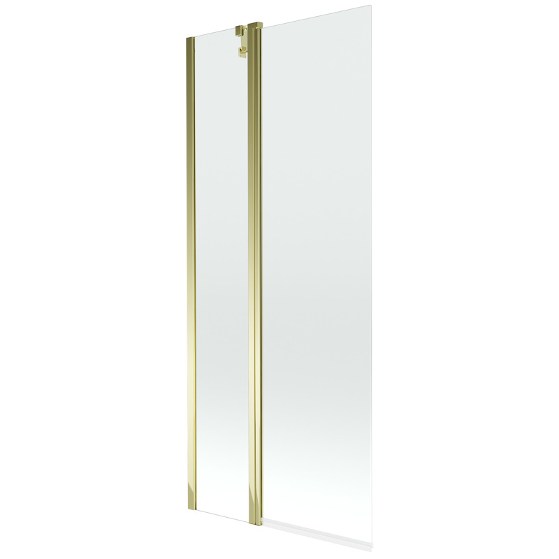 Mexen Flip badscherm 2-delig 80 x 150 cm, transparant, goud - 894-080-101-50-00