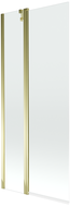 Mexen Flip badscherm 2-delig 80 x 150 cm, transparant, goud - 894-080-101-50-00