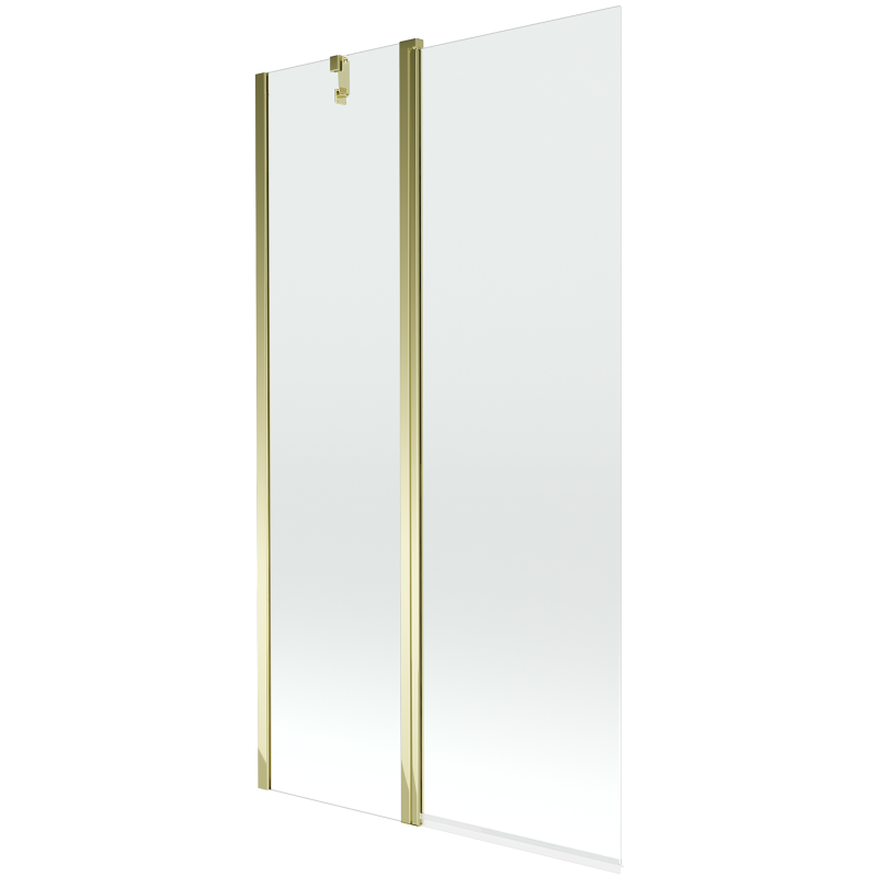 Mexen Flip Badewannenaufsatz 2-flügelig 100 x 150 cm, transparent, gold - 894-100-101-50-00