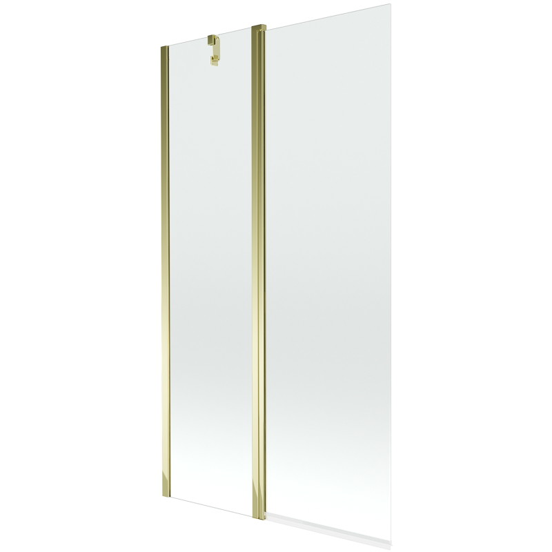 Mexen Flip badwand scherm 2-delig 100 x 150 cm, transparant, goud - 894-100-101-50-00