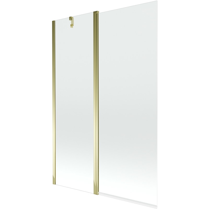 Mexen Flip 2-flügelige Badewannenfaltwand 120 x 150 cm, transparent, golden - 894-120-101-50-00