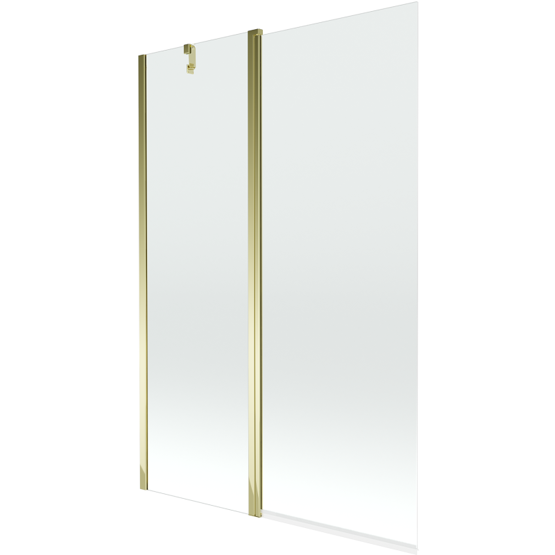 Mexen Flip Badewannenfaltwand 2-flügelig 120 x 150 cm, transparent, gold - 894-120-101-50-00