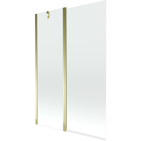 Mexen Flip Badewannenfaltwand 2-flügelig 120 x 150 cm, transparent, gold - 894-120-101-50-00