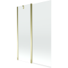 Mexen Flip Badewannenfaltwand 2-flügelig 120 x 150 cm, transparent, gold - 894-120-101-50-00