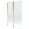 Mexen Flip badscherm 2-delig 120 x 150 cm, transparant, goud - 894-120-101-50-00