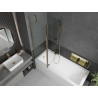 Mexen Flip mampara de baño de 2 hojas 120 x 150 cm, transparente, dorado - 894-120-101-50-00