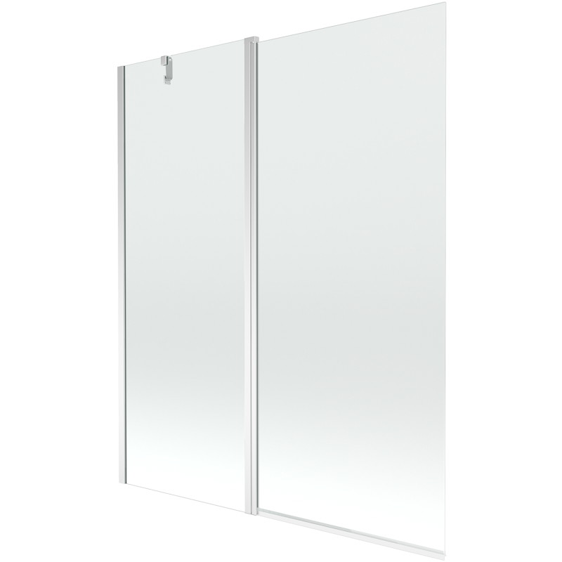 Mexen Flip badwand scherm 2-delig 140 x 150 cm, transparant, chroom - 894-140-101-01-00