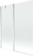 Mexen Flip badwand 2-delig 140 x 150 cm, transparant, chroom - 894-140-101-01-00
