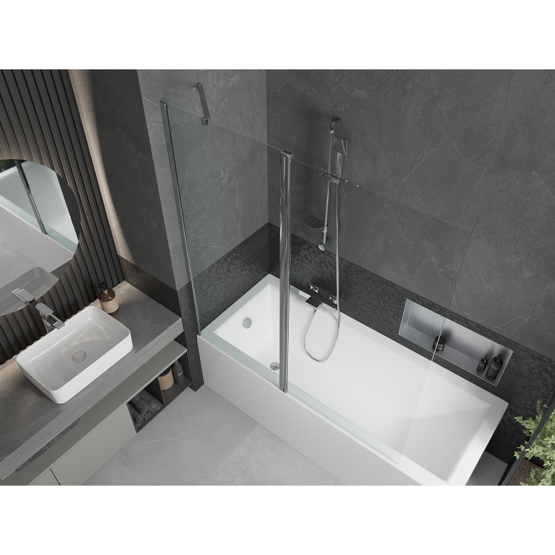 Mexen Flip parawan nawannowy 2-skrzydłowy 140 x 150 cm, transparent, chrom - 894-140-101-01-00