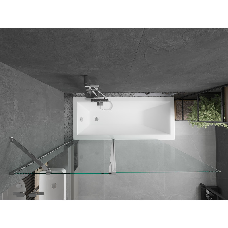 Mexen Flip parawan nawannowy 2-skrzydłowy 140 x 150 cm, transparent, chrom - 894-140-101-01-00