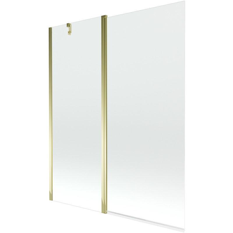 Mexen Flip 2-panel bathtub screen 140 x 150 cm, transparent, gold - 894-140-101-50-00