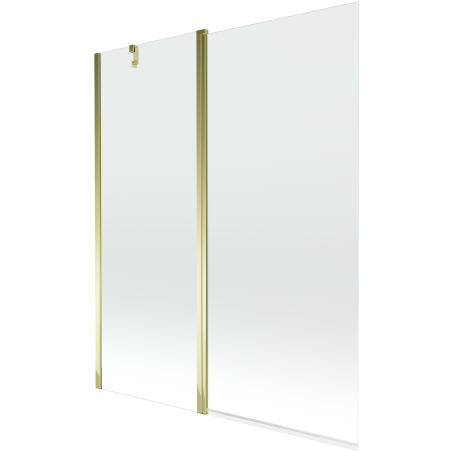Mexen Flip badscherm 2-delig 140 x 150 cm, transparant, goud - 894-140-101-50-00