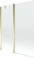 Mexen Flip badscherm 2-delig 140 x 150 cm, transparant, goud - 894-140-101-50-00