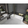 Mexen Flip 2-panel bathtub screen 140 x 150 cm, transparent, gold - 894-140-101-50-00