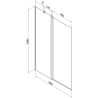 Mexen Flip parawan nawannowy 2-skrzydłowy 80 x 150 cm, szron, złoty - 894-080-101-50-30