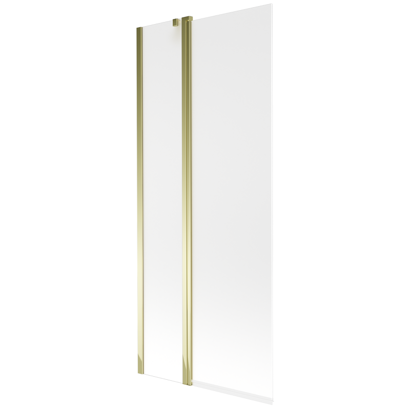 Mexen Flip paravento da vasca a 2 ante 80 x 150 cm, brina, dorato - 894-080-101-50-30