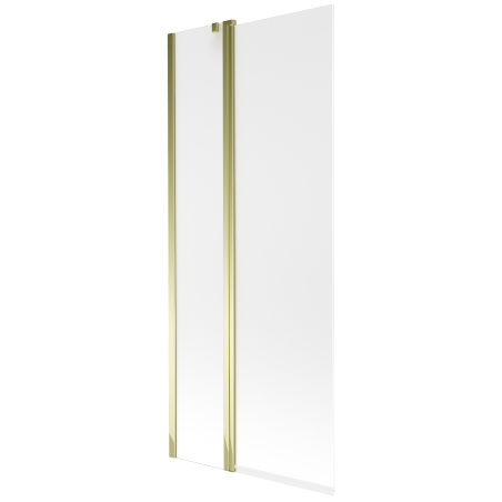 Mexen Flip paravento da vasca a 2 ante 80 x 150 cm, brina, dorato - 894-080-101-50-30