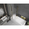 Mexen Flip 2-panel bathtub screen 80 x 150 cm, frost, gold - 894-080-101-50-30