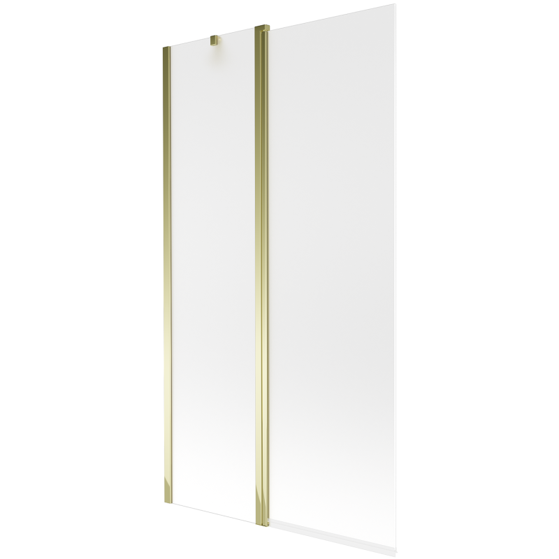 Mexen Flip mampara de bañera de 2 hojas 100 x 150 cm, escarchado, dorado - 894-100-101-50-30