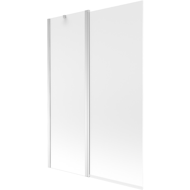Mexen Flip 2-delige badwandscherm 120 x 150 cm, ijsglas, chroom - 894-120-101-01-30
